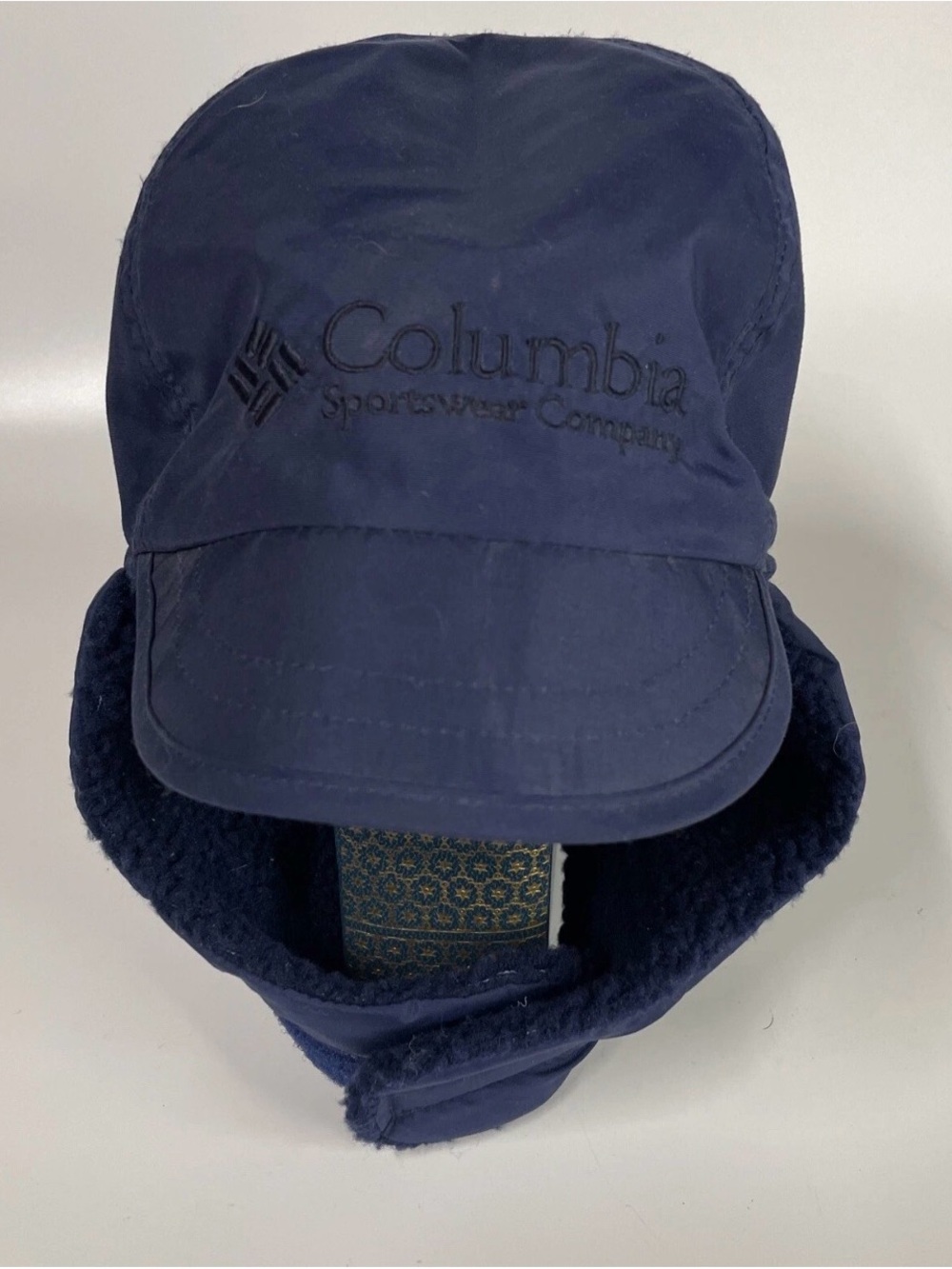 Columbia vintage Navy Quilted Fleece-Lined Winter Hat